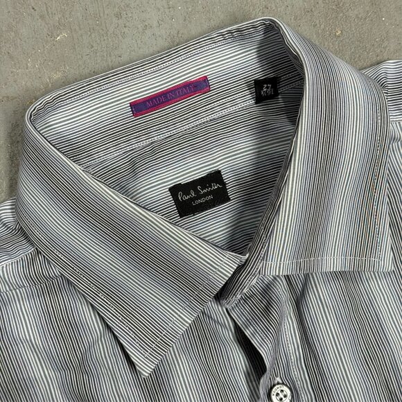 Paul Smith London Striped Dress Shirt French Cuffs Made in Italy 42 16 1/2 Large - Picture 7 of 10